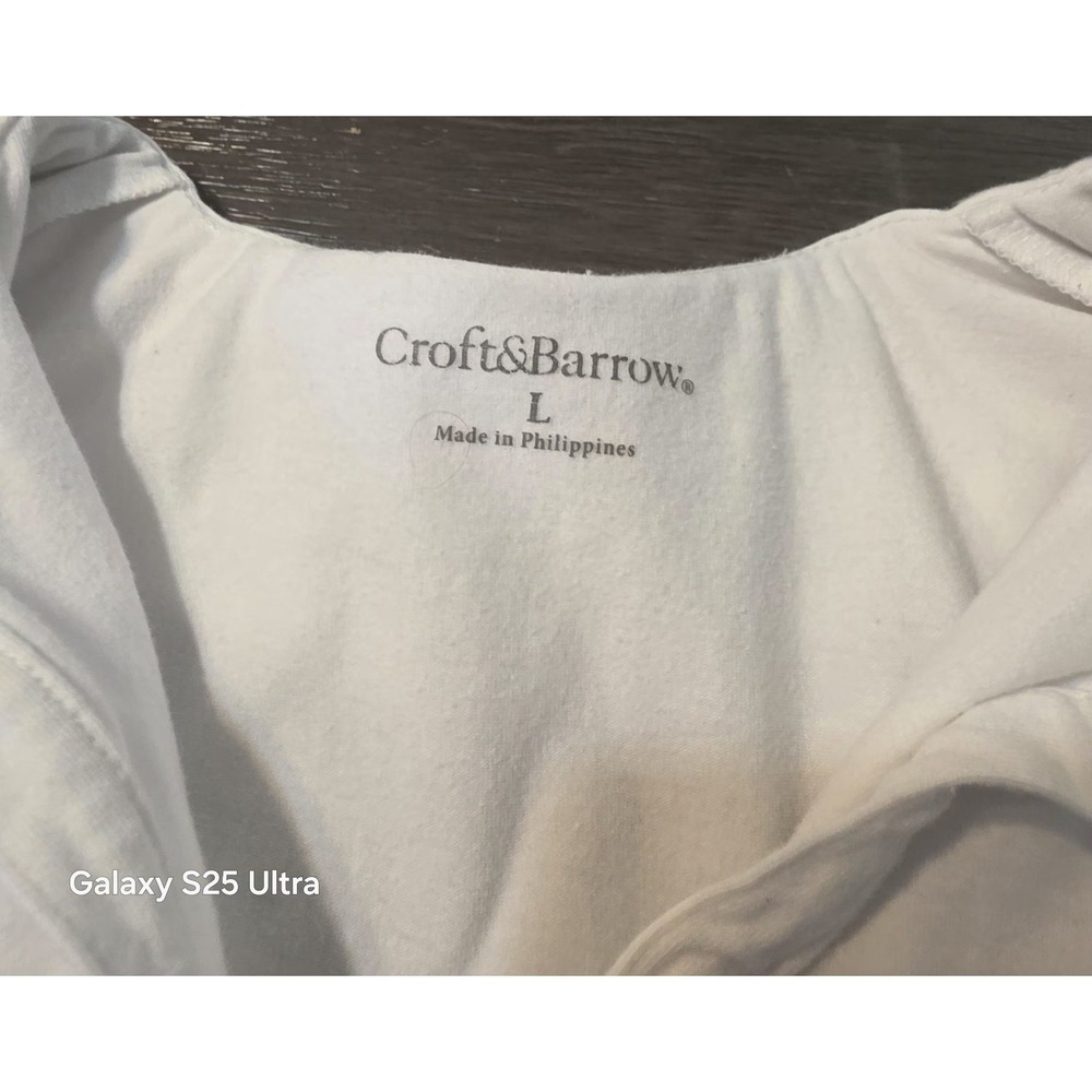 Croft & Barrow Tank Top Sleeveless Collar Neck White 84% Cotton L Basic - Picture 3 of 7